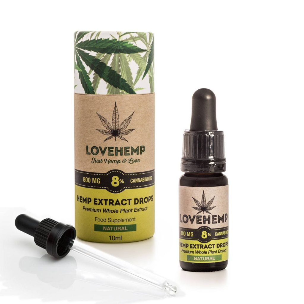 paper tube used to contain hemp oil bottle