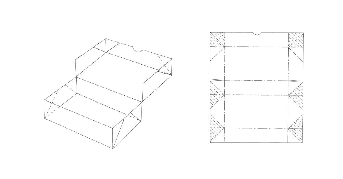 Folding dish-shaped box with six corners being sealed.