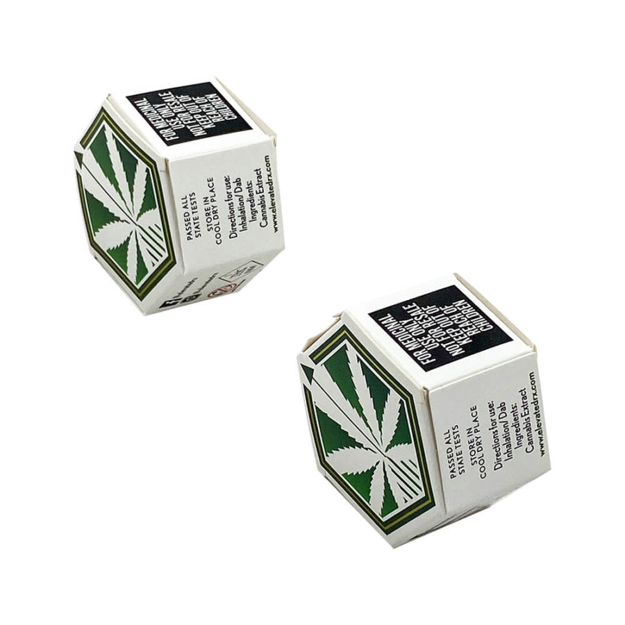 Custom hexagon boxes for CBD concentrates containers