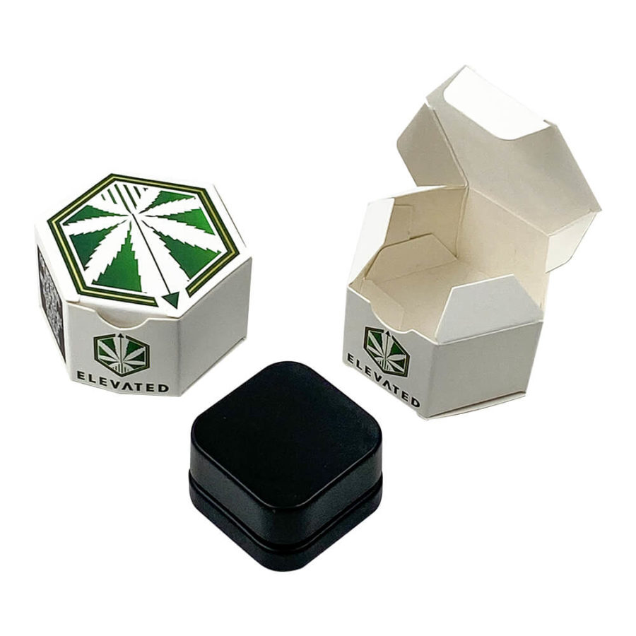 paper hexagon boxes for cannabis concentrates jars