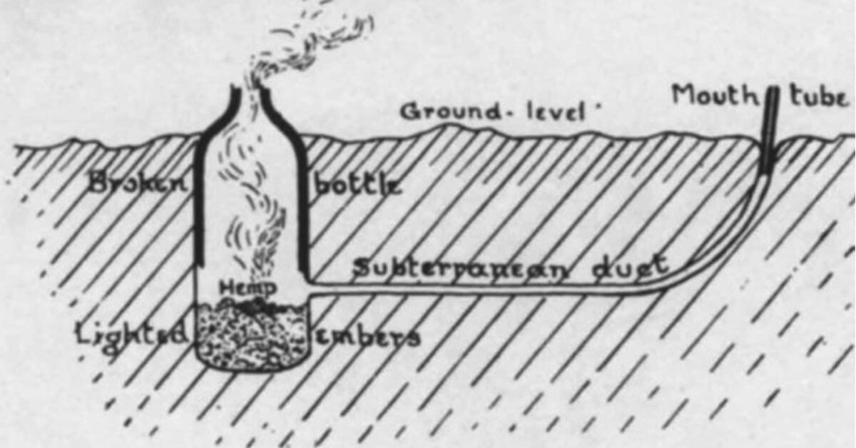 smoking-through-an-improvised-ground-pipe