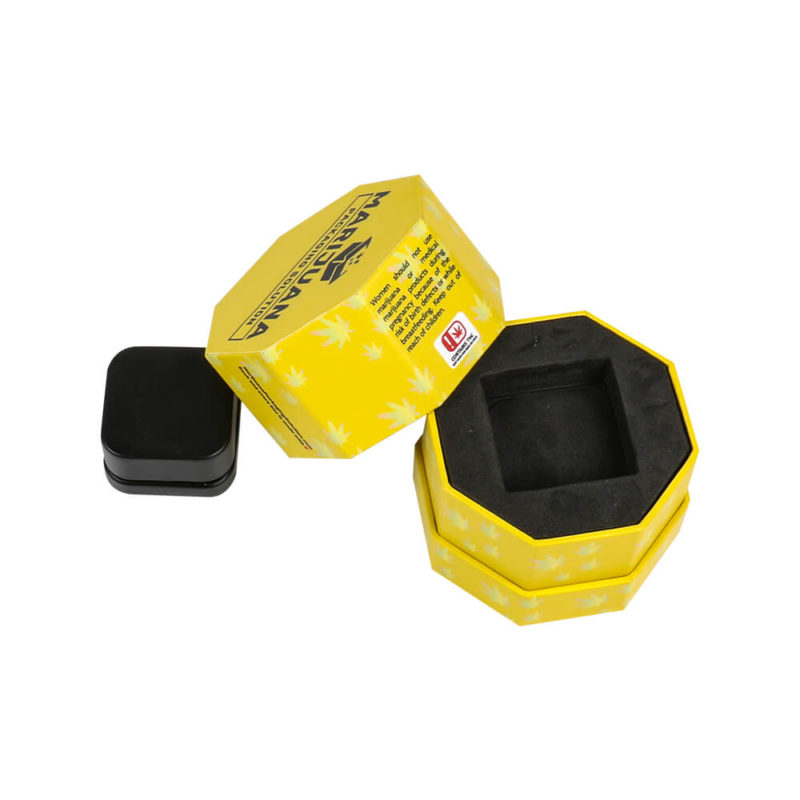 custom printed hexagon boxes for wax containers packaging pic