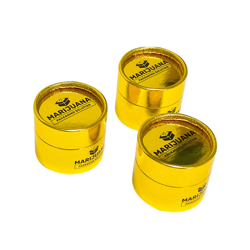 full-color printing gold foil paper tube for glass dab containers