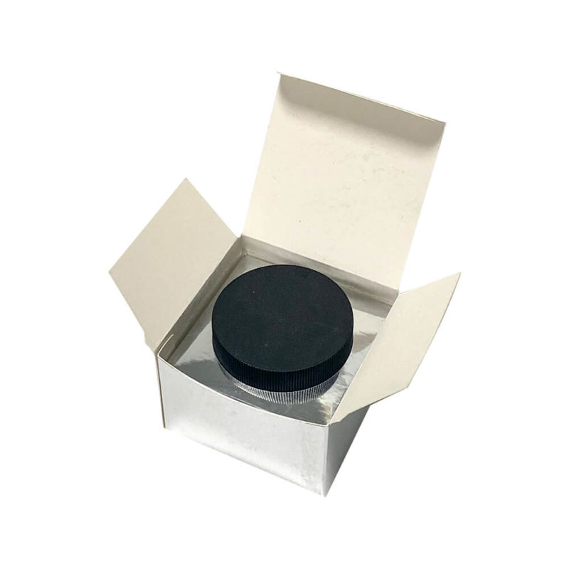 silver foil paper box for straight sided glass jars packaging