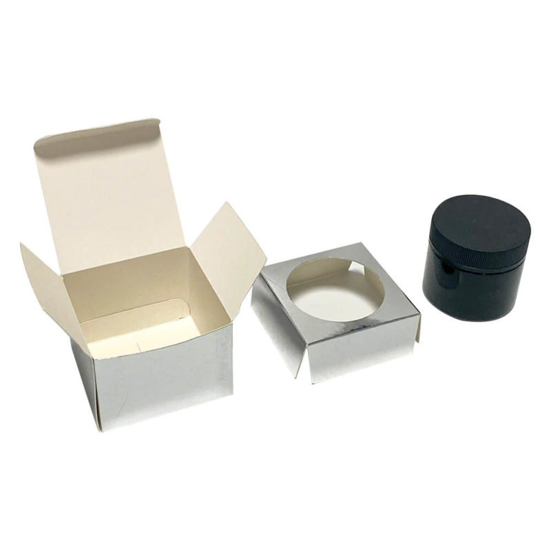 folding carton for glass straight sided jars packaging