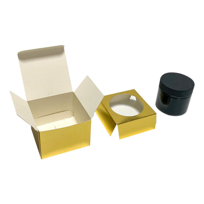 straight sided glass jars box with paper insert