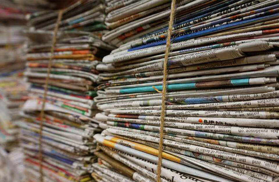 recycled newspaper