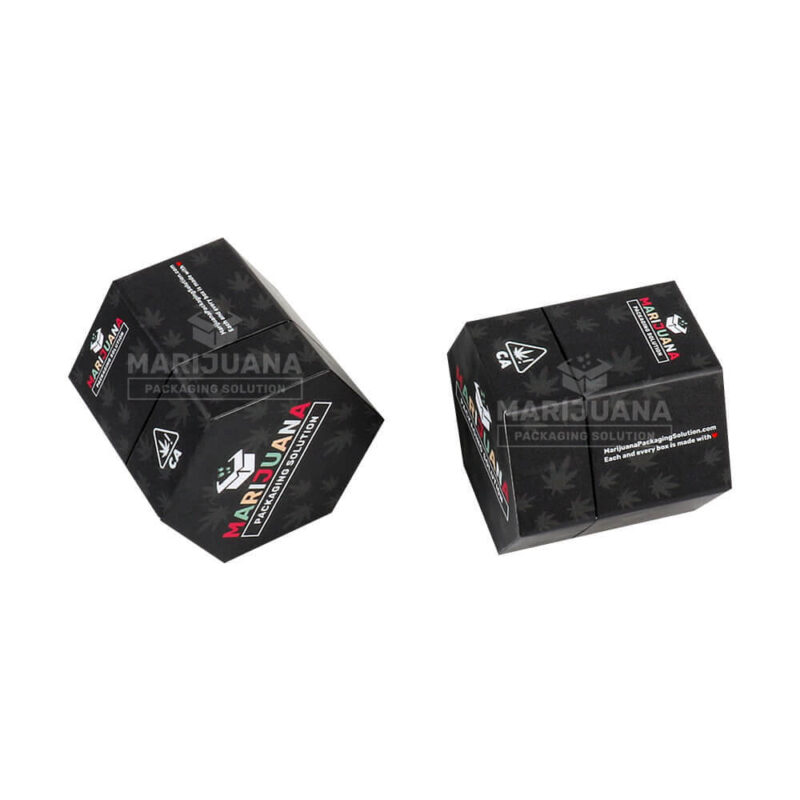 telescoping custom concentrate packaging boxes in hexagon shape
