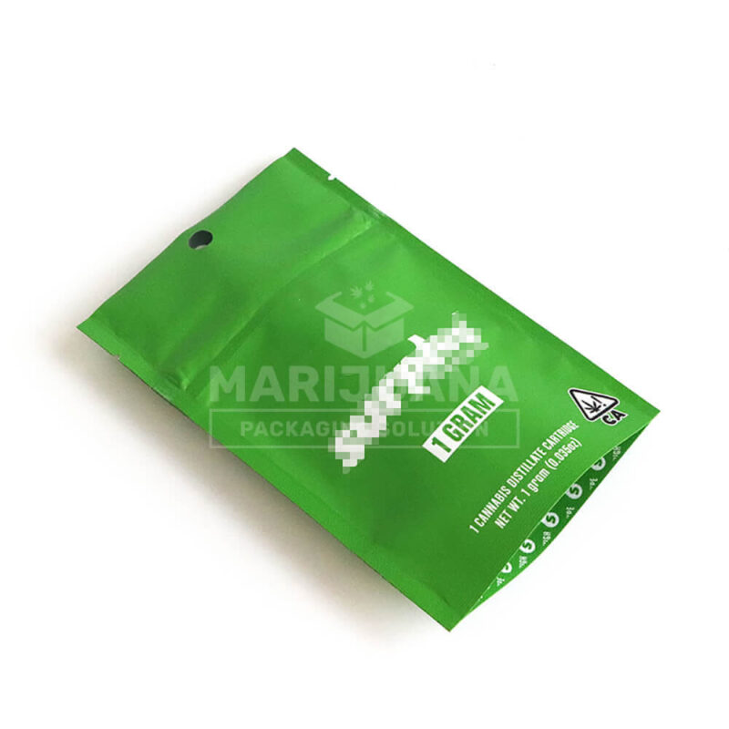 affordable custom child resistant mylar bags for vape cartridge packaging