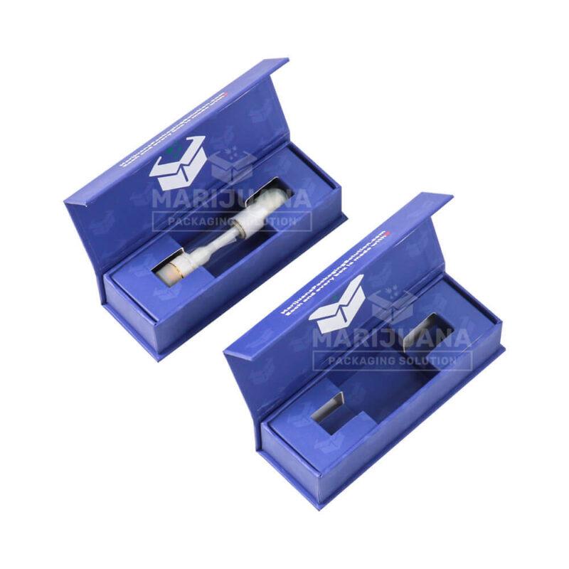 biodegradable flap top magnetic boxes for cannabis vape cartridge packaging