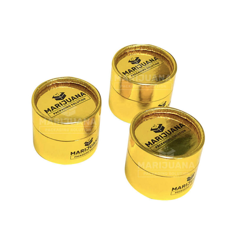 full-color printing gold foil paper tube for glass dab containers