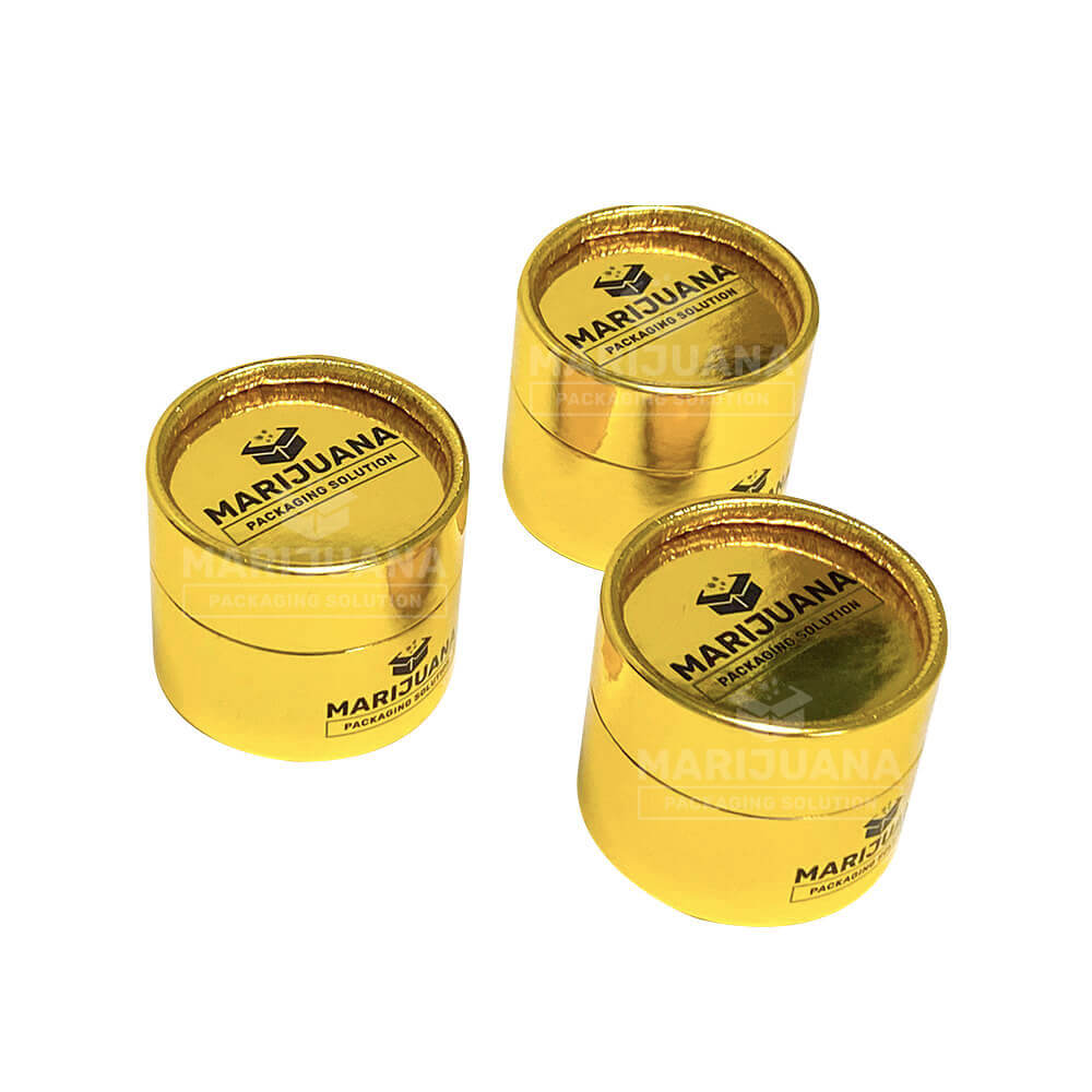 full-color printing gold foil paper tube for glass dab containers