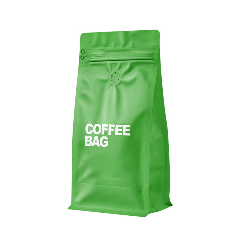 custom printed flat bottom bags for mushroom coffee packaging