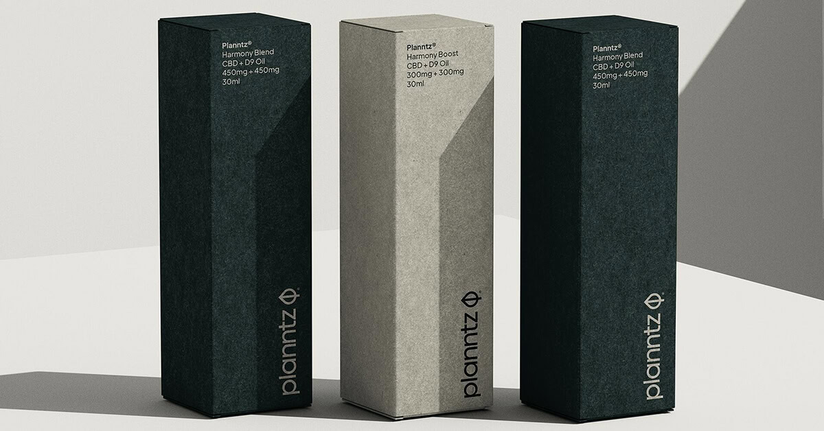 three kraft paper boxes for CBD oil packaging