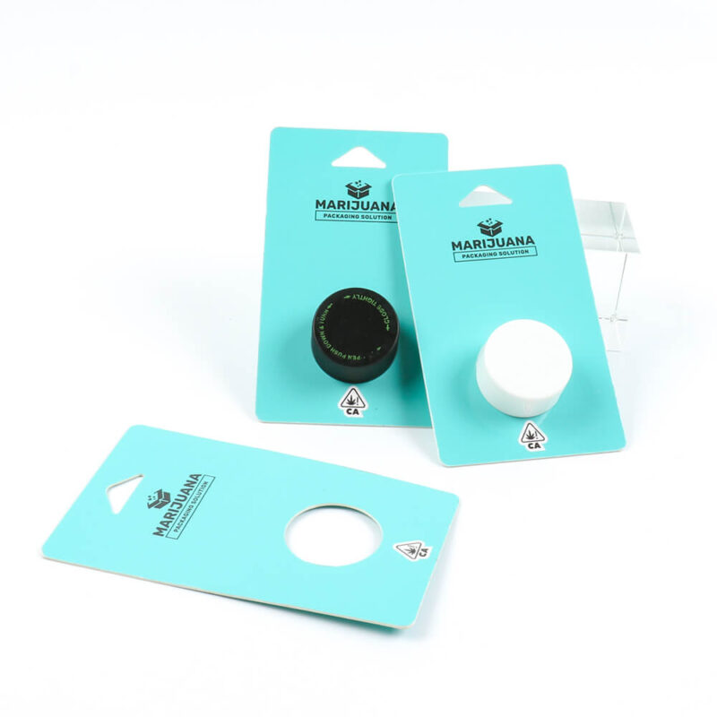 eco-friendly paper cards for 5ml concentrate jars packaging