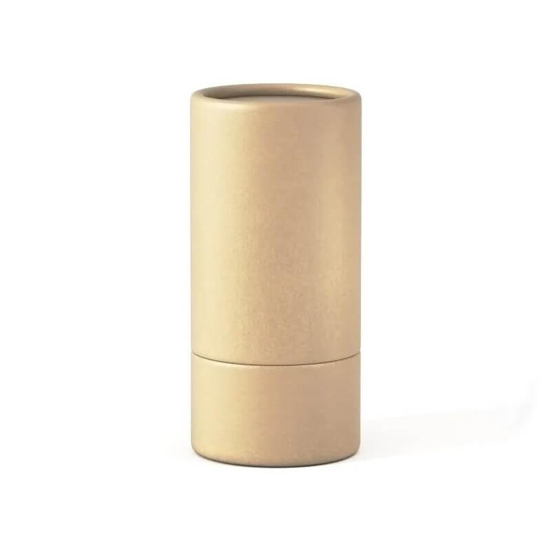 a blank kraft paper tube displaying a tube style: tall cap with short base