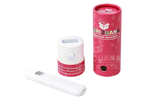 a child-resistant paper tube equipped with a custom size foam insert for disposable packaging