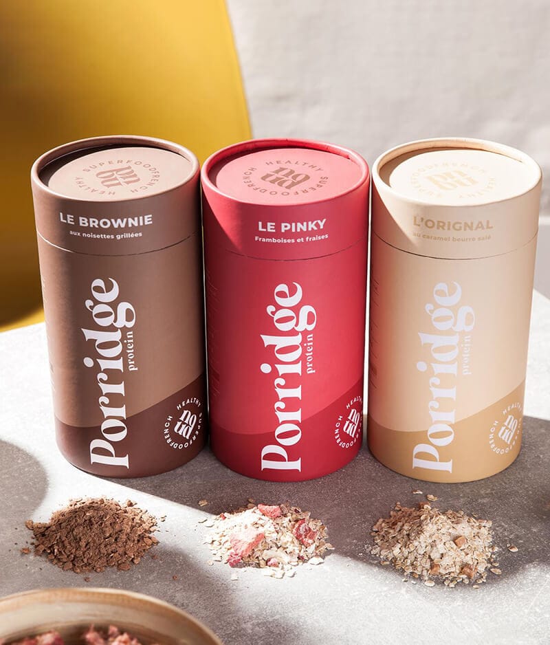 three pieces of paper tubes used as powder packaging