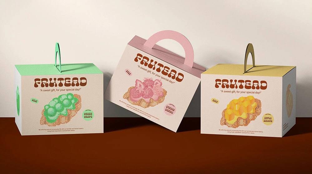 Creative box packaging for fruity edibles in pastel colors