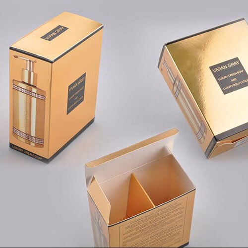 luxurious folding carton made with metallic paper