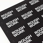 white color silkscreen printing on a black kraft paper