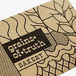 black ink printing on brown kraft paper