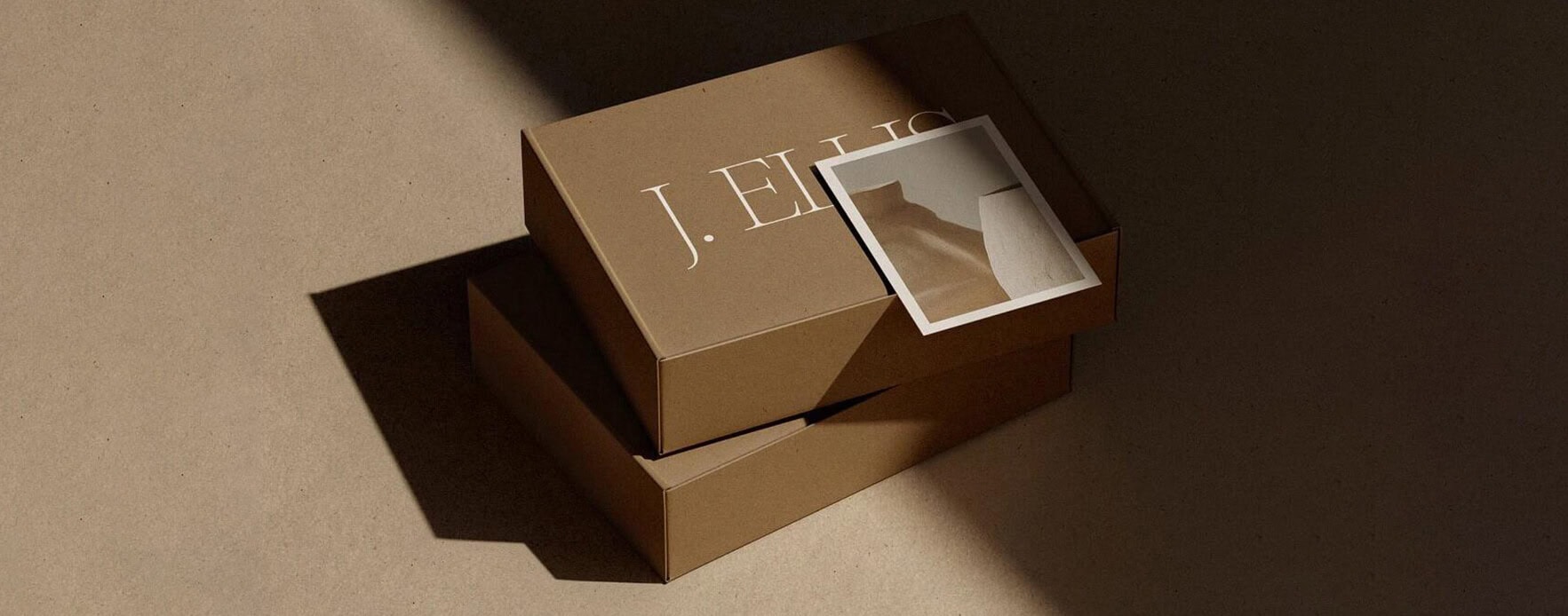 two luxurious boxes made of brown kraft paper