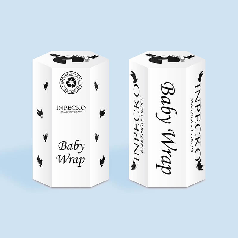 two pieces of printed hexagon gift boxes