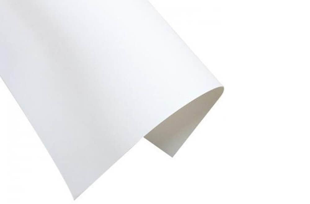 a sheet of white kraft paper