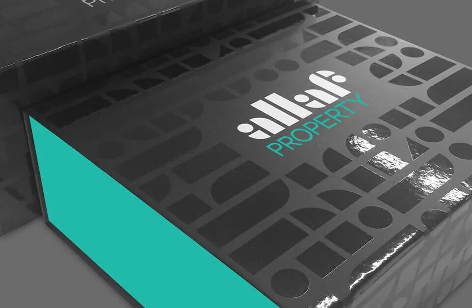 spot gloss surface treatment used on a rigid gift box.