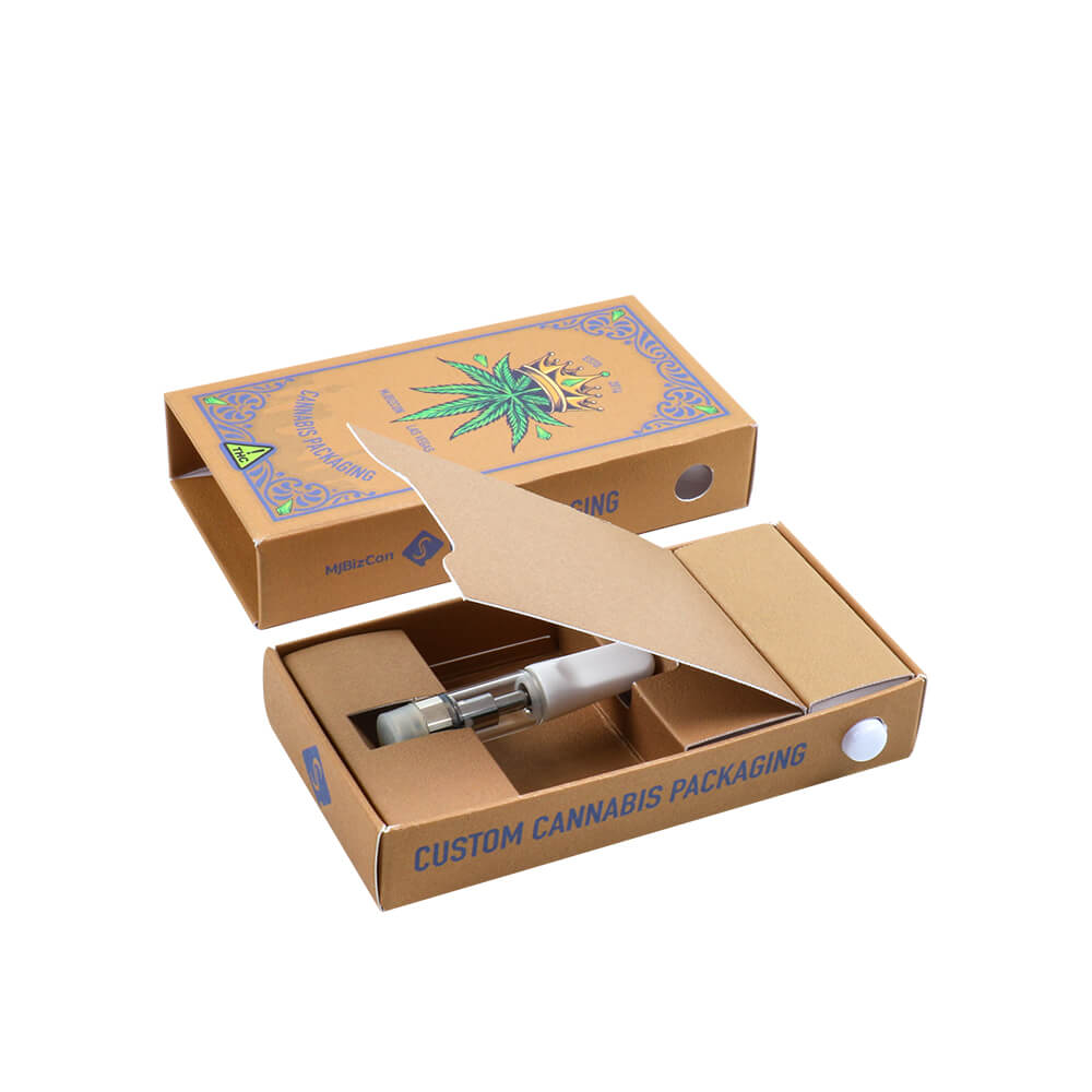 cartridge packaging paper box with a child-resistant mechanism