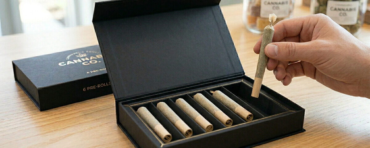 two magnetic boxes with dividers used as multi-pack pre-roll packaging