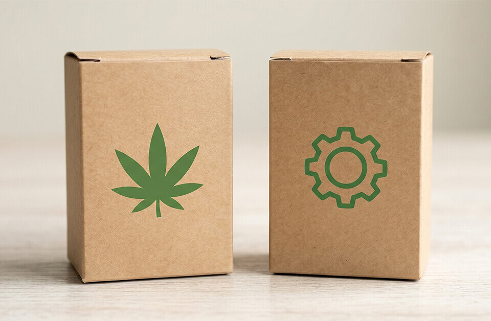 two pieces of kraft tuck top boxes