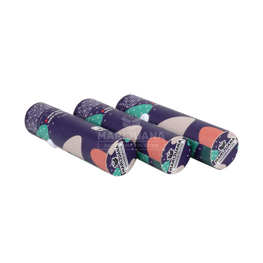 Three horizontal thc syringe dab packaging tubes showing custom brand wrap patterns.