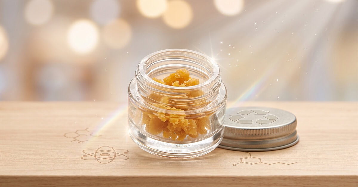 a glass jar container for crumble wax packaging