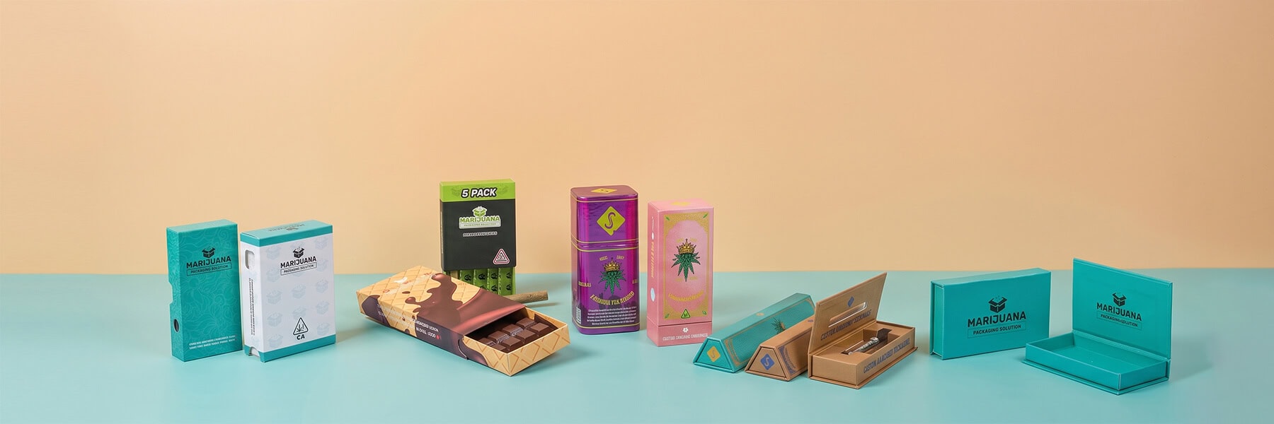 MarijuanaPackagingSolution.com provides all kinds of custom CR certified packaging for cannabis companies