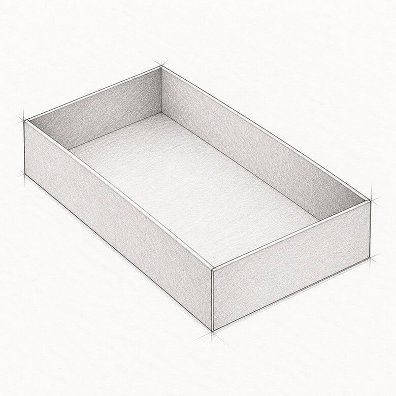 inner box of a cardboard slide box